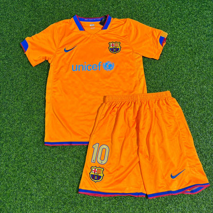 Ronaldinho Barcelona 2006-2007 Orange Kids Retro Football Jersey Kit