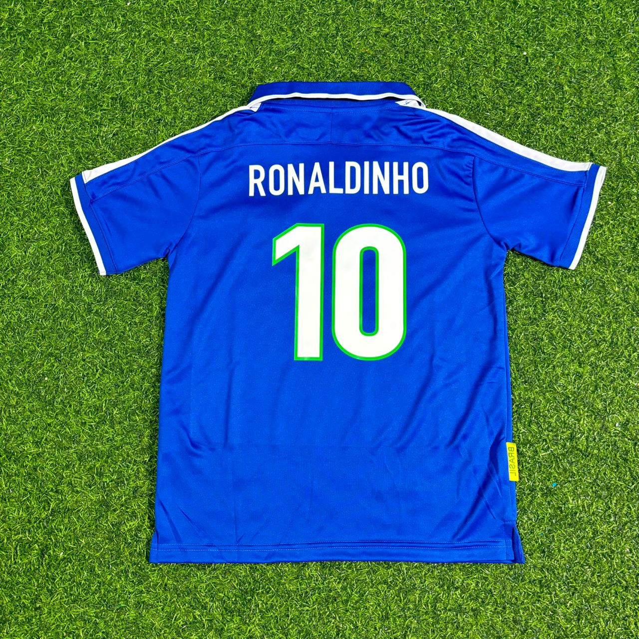 Ronaldinho Brazil Blue Retro Football Jersey Kit
