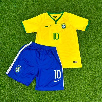 Ronaldinho Brazil Home Yellow Retro Kids Football Jersey Collection