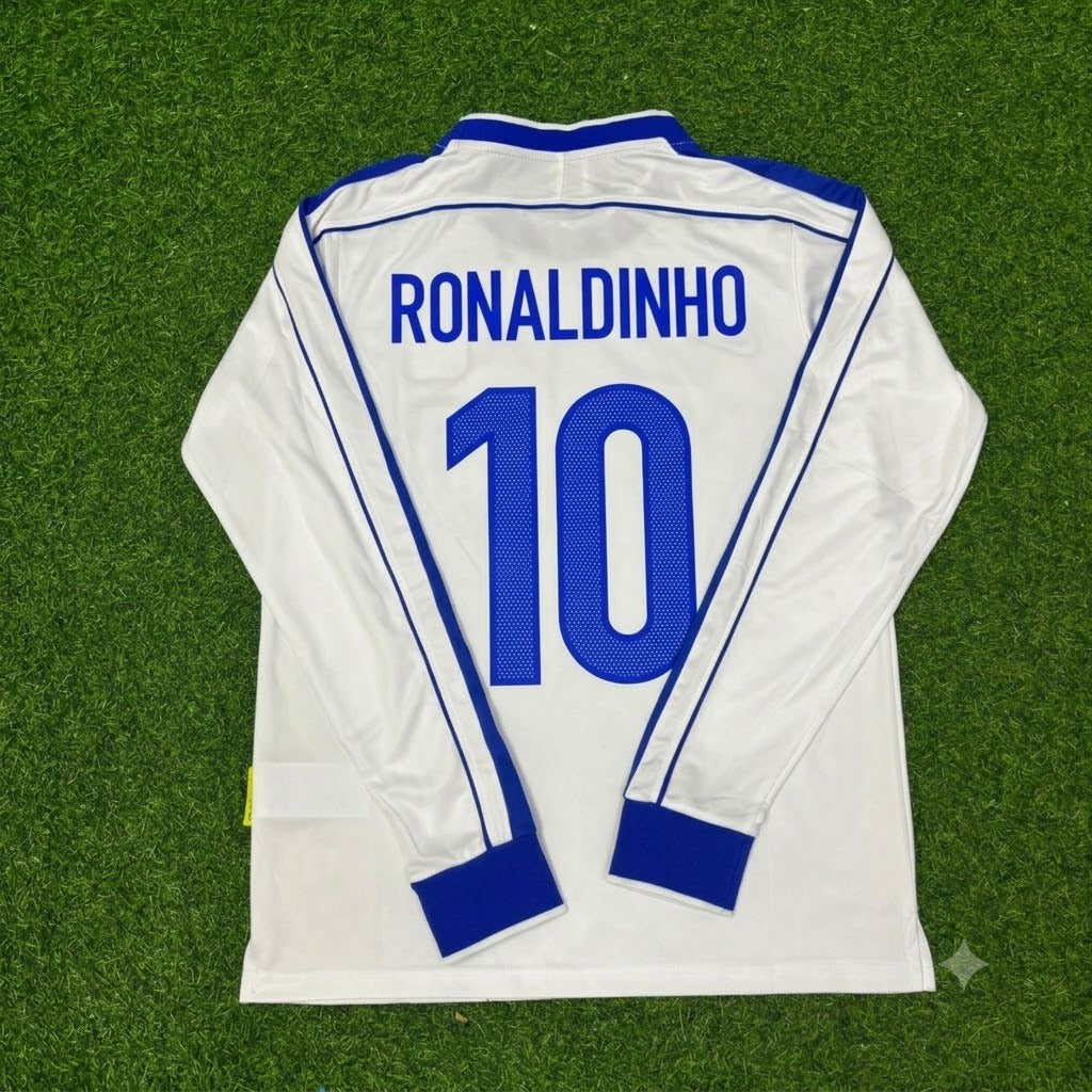 Ronaldinho Gaucho Brazil Long Sleeve Retro Football Jersey