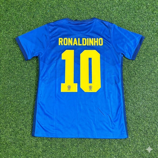 Ronaldinho Brazil Blue Football Jersey