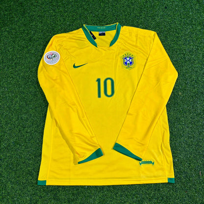 Brazil World Cup 2006 Ronaldinho Gaúcho #10 Long Sleeve Football Jersey