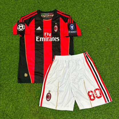 Milan 2010-2011 Ronaldinho Gaucho 10 Home Retro Kids Football Jersey