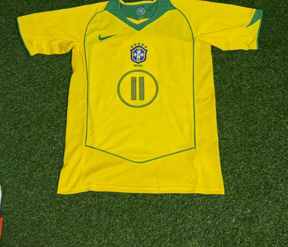 Brazil World Cup 2006 Ronaldinho Gaucho #11 Retro Football Jersey Kit