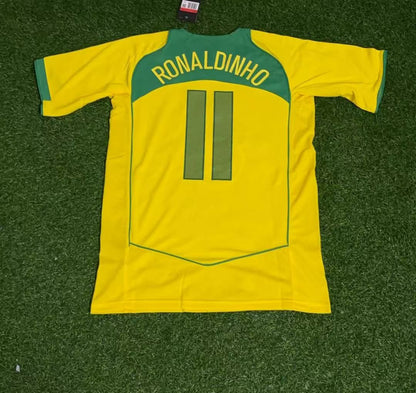 Brazil World Cup 2006 Ronaldinho Gaucho #11 Retro Football Jersey Kit