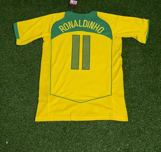 Brazil World Cup 2006 Ronaldinho Gaucho #11 Retro Football Jersey Kit