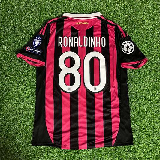 Ronaldinho Gaúcho 80 - AC Milan 2009 2010 Red Black Kit Jersey Trikot Maillot