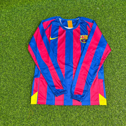 Ronaldinho Gaúcho Barcelona 2005-2006 Retro Long Sleeve Football Jersey Kit