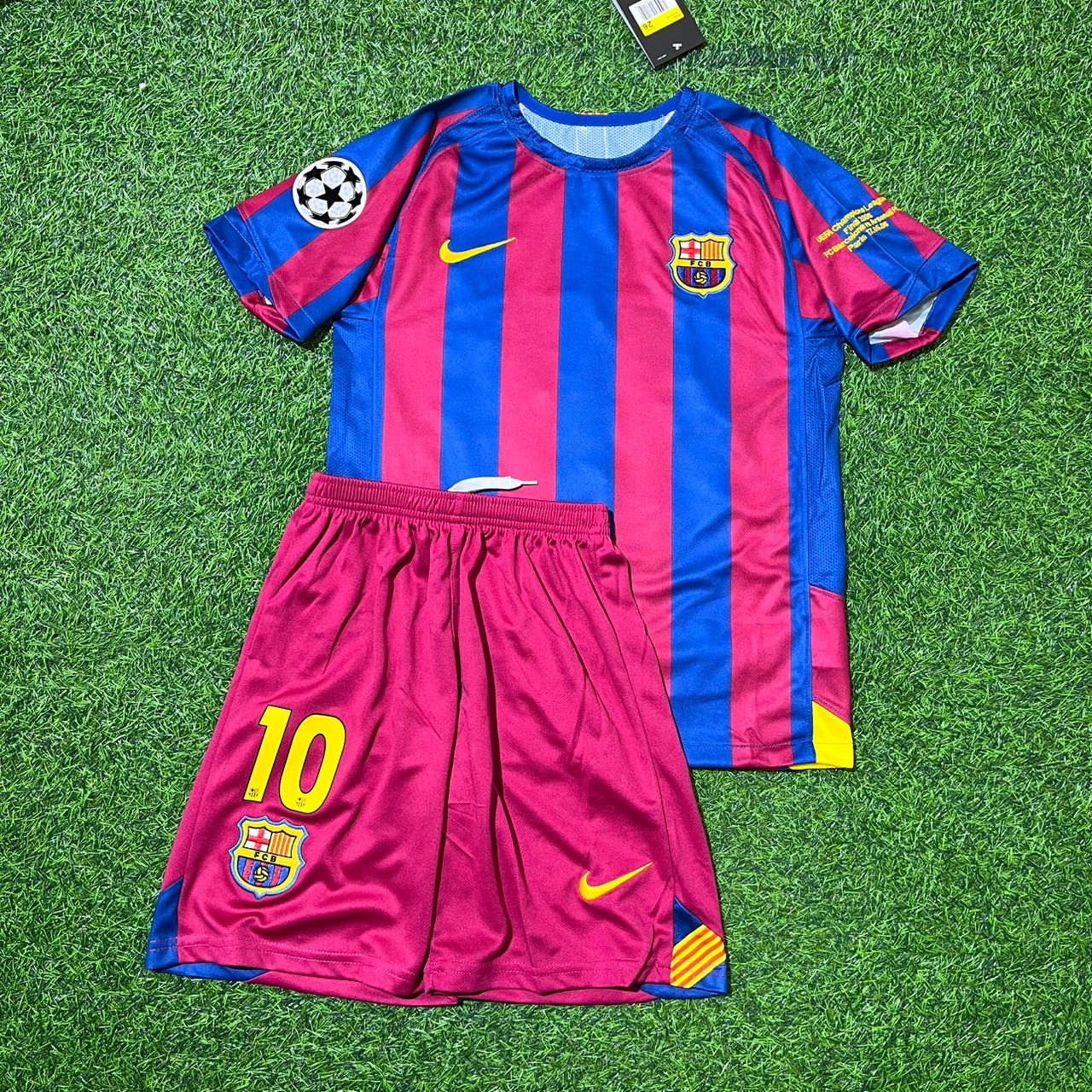 Ronaldinho Gaucho Barcelona 2006 Final Kids Retro Short Sleeve Football Jersey Collection