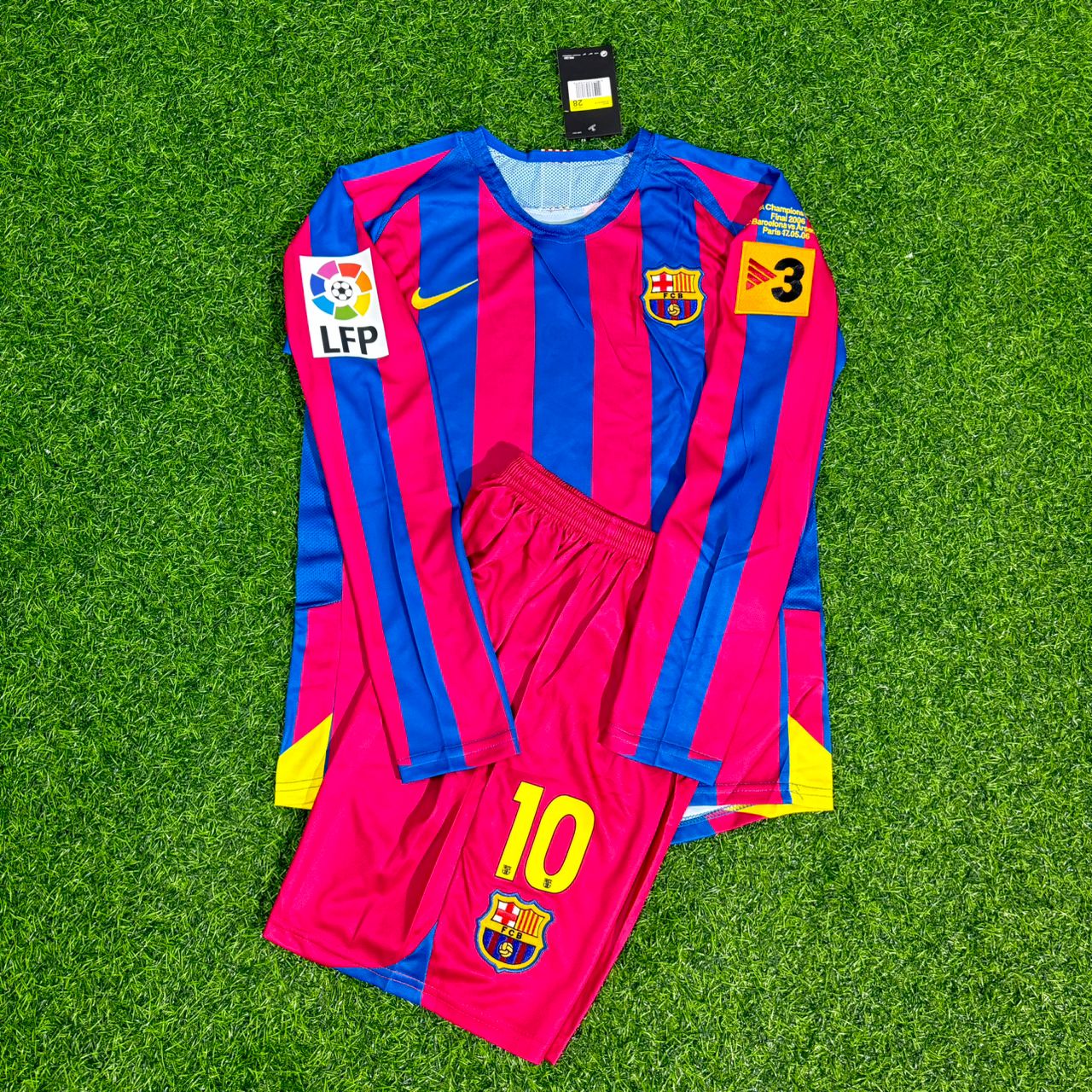 Ronaldinho Gaucho Barcelona 2006 Final Kids Special Retro Long Sleeve Football Jersey Collection