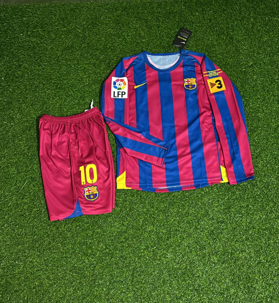 Ronaldinho Gaucho Barcelona 2006 Final Kids Special Retro Long Sleeve Football Jersey Collection