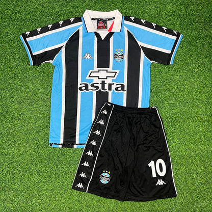 Ronaldinho Gaucho Gremio 2000 Kids Retro Football Jersey Kit