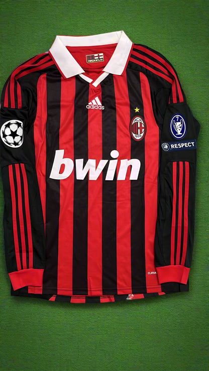 Andrea Pirlo Milan 2009 2011 Retro Long Sleeve Football Jersey