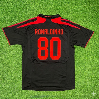 Ronaldinho AC Milan Black Retro Third Football Jersey Kit