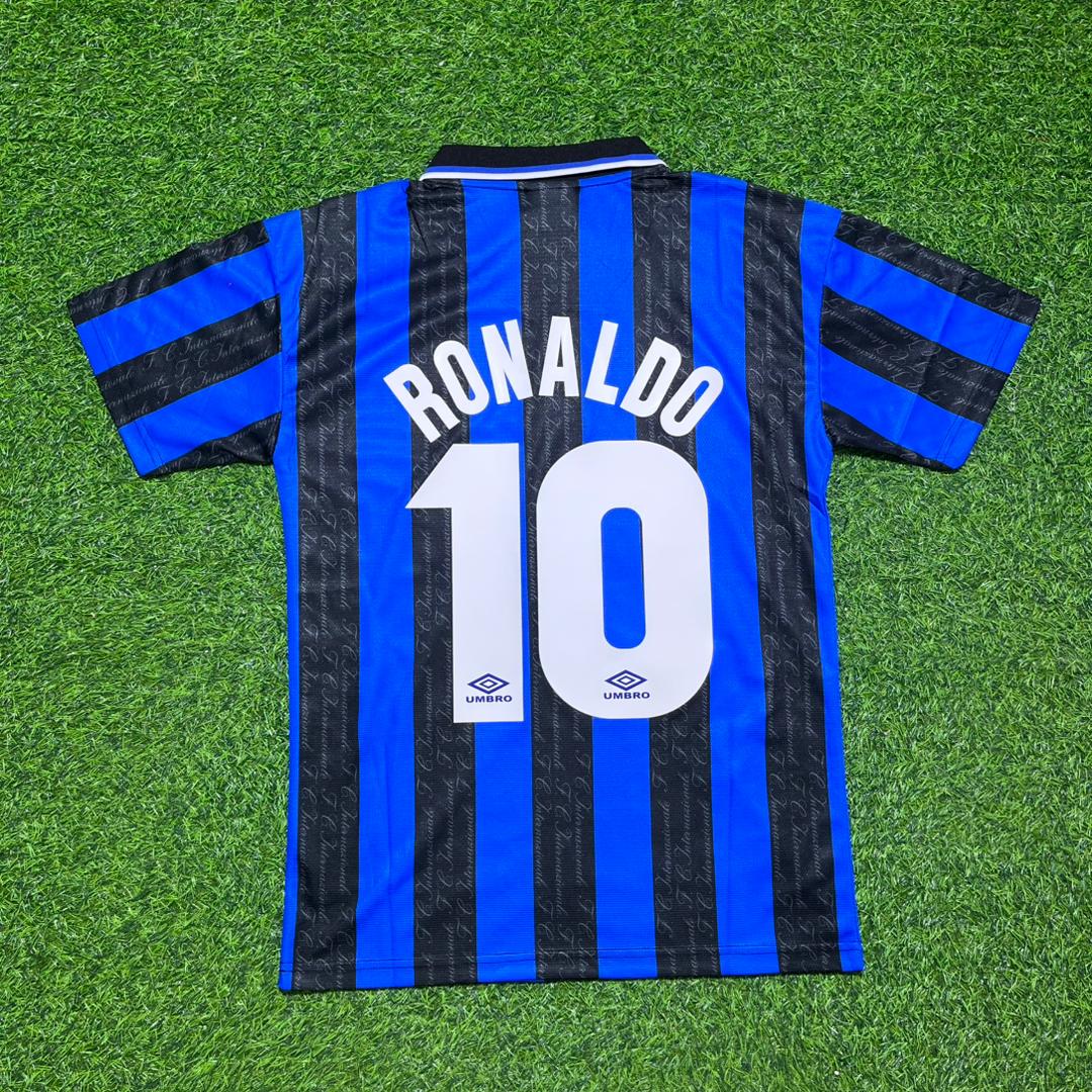 Ronaldo Nazario Inter 1997-1998 Home Retro Football Jersey Kit