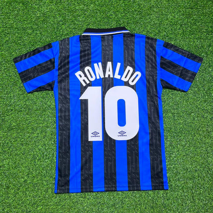 Ronaldo Nazario Inter 1997-1998 Home Retro Football Jersey Kit