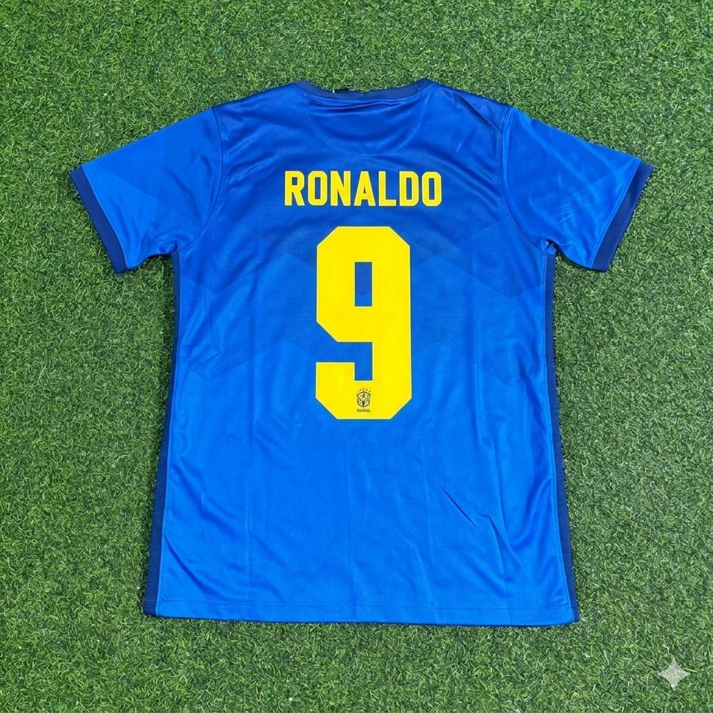 Ronaldo Nazario Brazil Blue Football Jersey