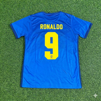 Ronaldo Nazario Brazil Blue Football Jersey
