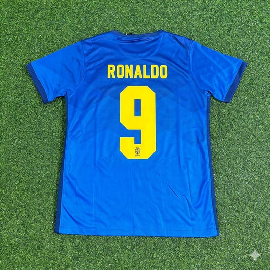 Ronaldo Nazario Brazil Blue Football Jersey