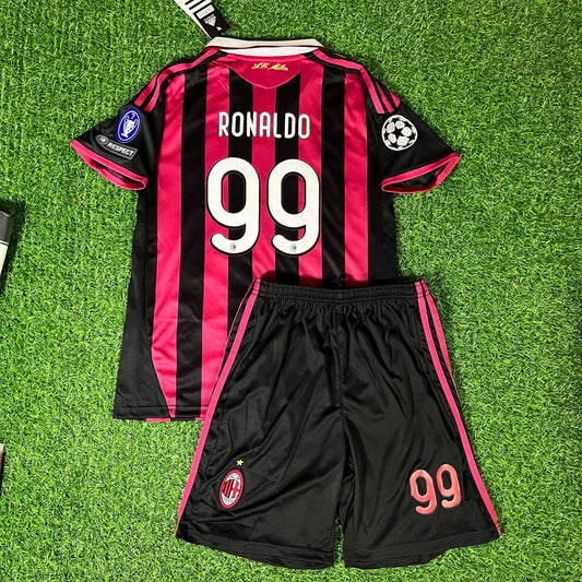 Ronaldo Nazário 99 – AC Milan 2009 2011 Retro Kids Kit Set – | Kindertrikot | Maillot Enfant | Kindertrui