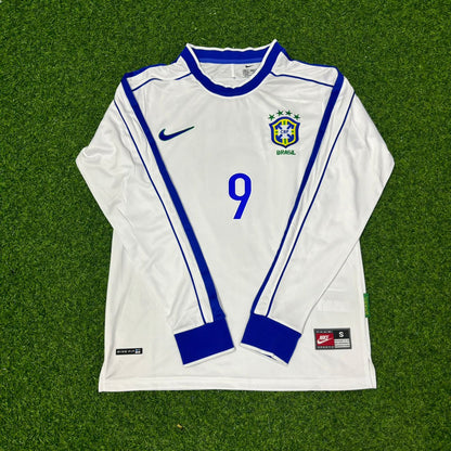 Brazil World Cup 1998 Ronaldo Nazário Long Sleeve Retro Football Jersey