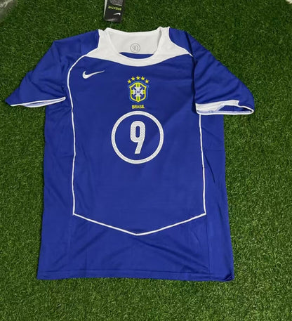 Ronaldo Nazario Brazil 2004 Blue Retro Football Jersey Collection