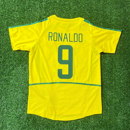 Ronaldo Nazario Brazil 2002 World Cup Retro Football Jersey Kit