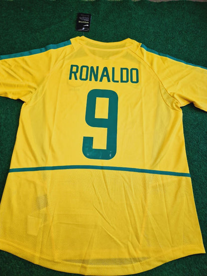 Ronaldo Nazario Brazil 2002 World Cup Retro Football Jersey Kit
