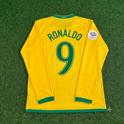 Brazil World Cup 2006 Ronaldo Nazario #9 Long Sleeve Football Jersey