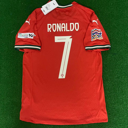 Portugal Cristiano Ronaldo UEFA Nations League Winner Red Jersey Trikot Maillot Soccer Kit