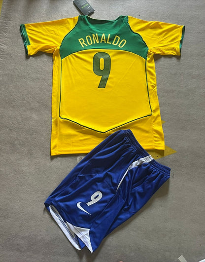 Phenomenon Ronaldo Nazario R9 Brazil 04-06 Retro Kids kit