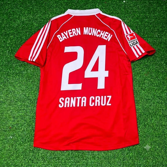 Roque Santa Cruz Bayern Munich 2005 06 Bundesliga Red Home Retro Football Jersey Kit