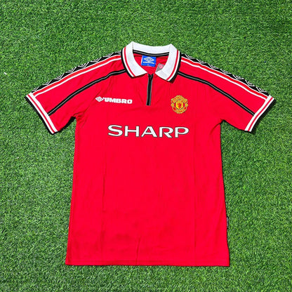 Roy Keane Manchester United 1999 Red Retro Football Jersey Kit