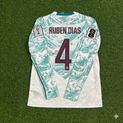 Ruben Dias #4 Portugal 2026 World Cup Away Long Sleeve Football Jersey