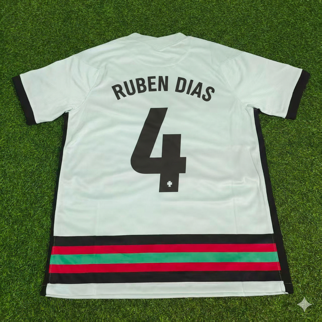 Portugal EURO 2020 Ruben Dias Retro Away Football Jersey