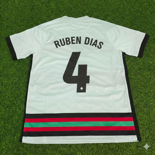 Portugal EURO 2020 Ruben Dias Retro Away Football Jersey