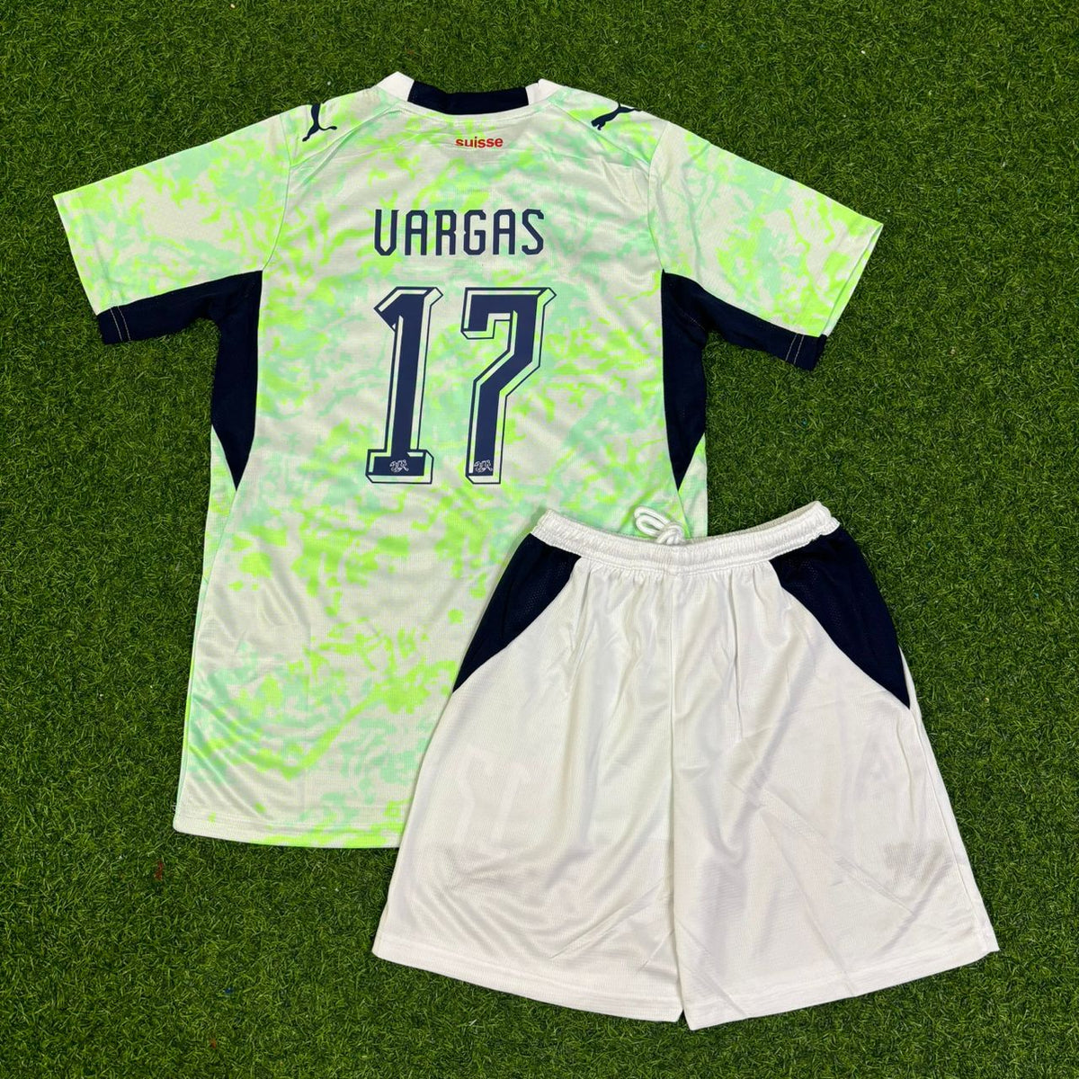 Ruben Vargas #17 Switzerland 2026 World Cup Away Kids Football Jersey