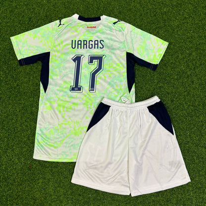 Ruben Vargas #17 Switzerland 2026 World Cup Away Kids Football Jersey