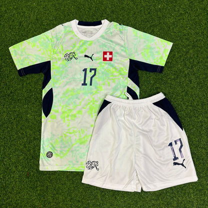 Ruben Vargas #17 Switzerland 2026 World Cup Away Kids Football Jersey