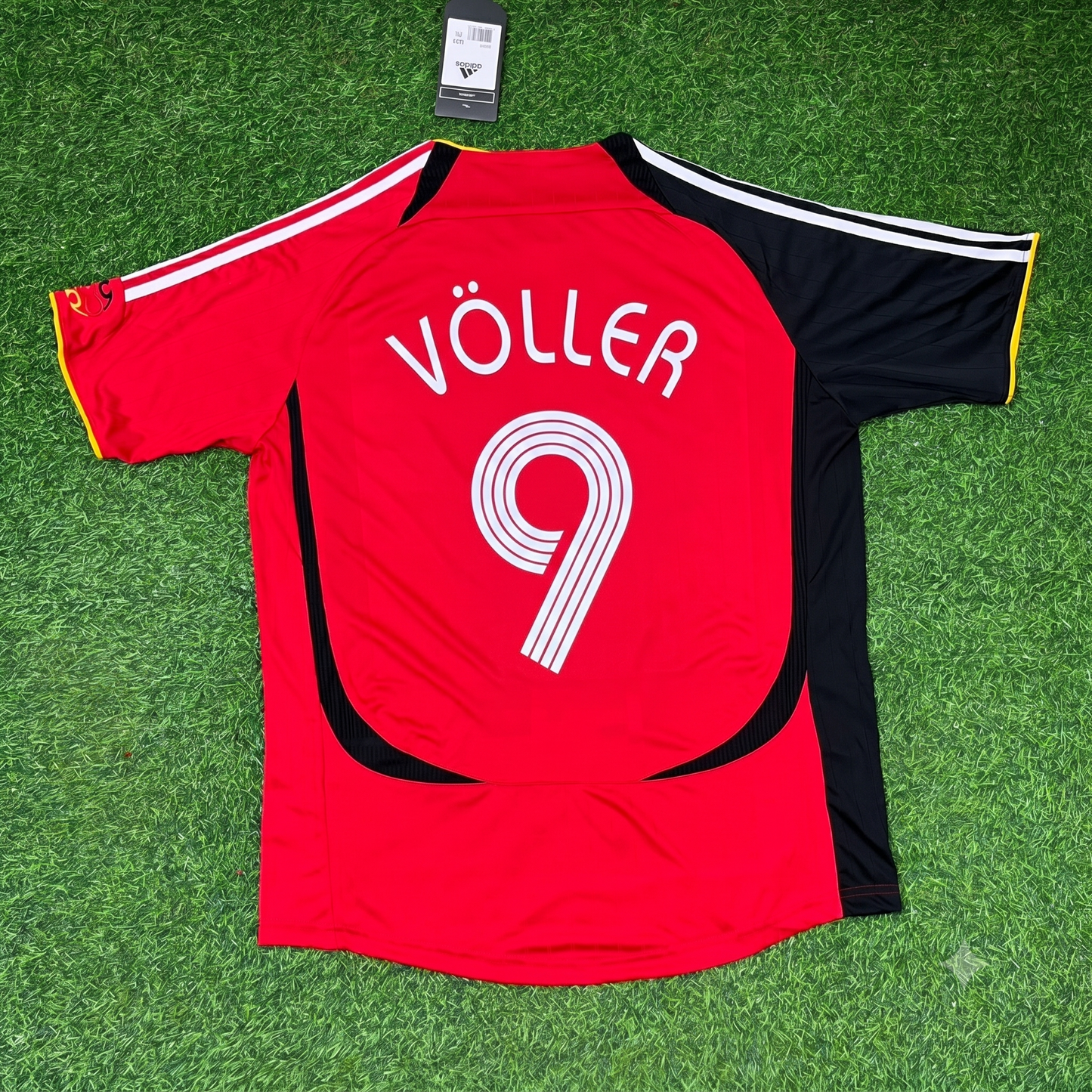 Rudi Völler Germany Red Black Retro Football Jersey Kit