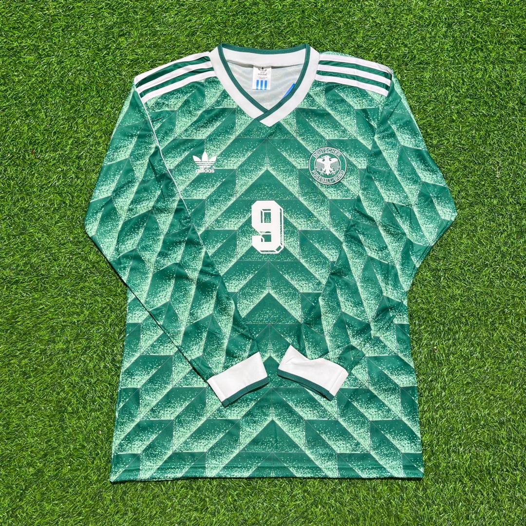 Rudi Völler #9 Deutschland 1990 World Cup Auswärts Langarm Retro