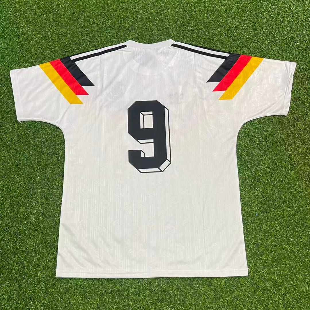 Germany World Cup 1990 Rudi Völler Deutschland Retro Fußballtrikot