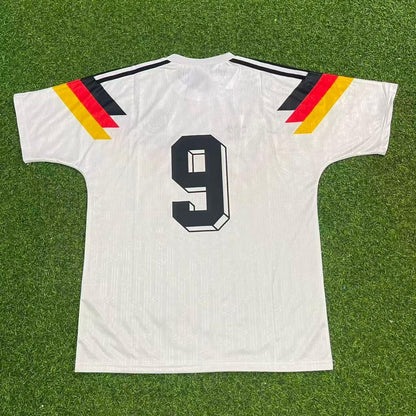 Germany World Cup 1990 Rudi Völler Deutschland Retro Fußballtrikot