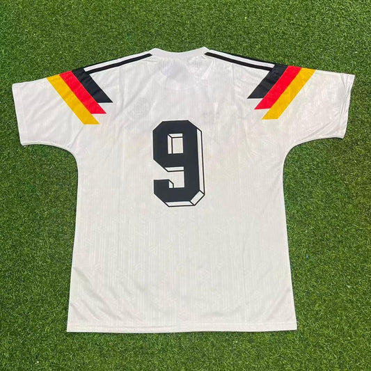 Germany World Cup 1990 Rudi Völler Deutschland Retro Fußballtrikot