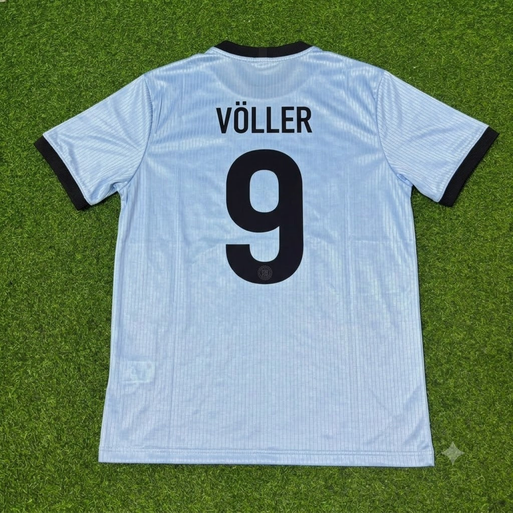 Rudi Völler Germany 125th Year Special Clear Blue Retro Football Jersey Kit