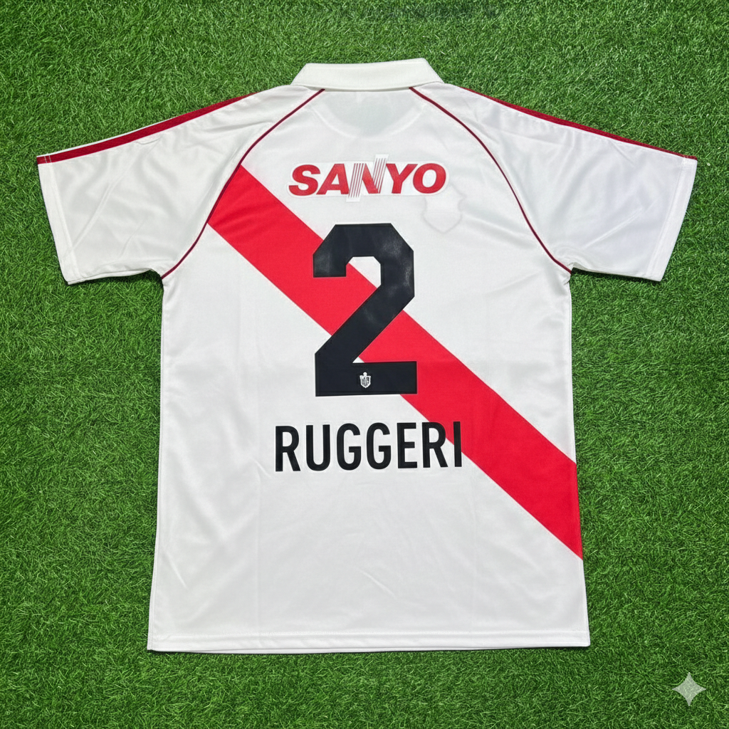 Oscar Ruggeri River Plate Retro Home Football Jersey Kit