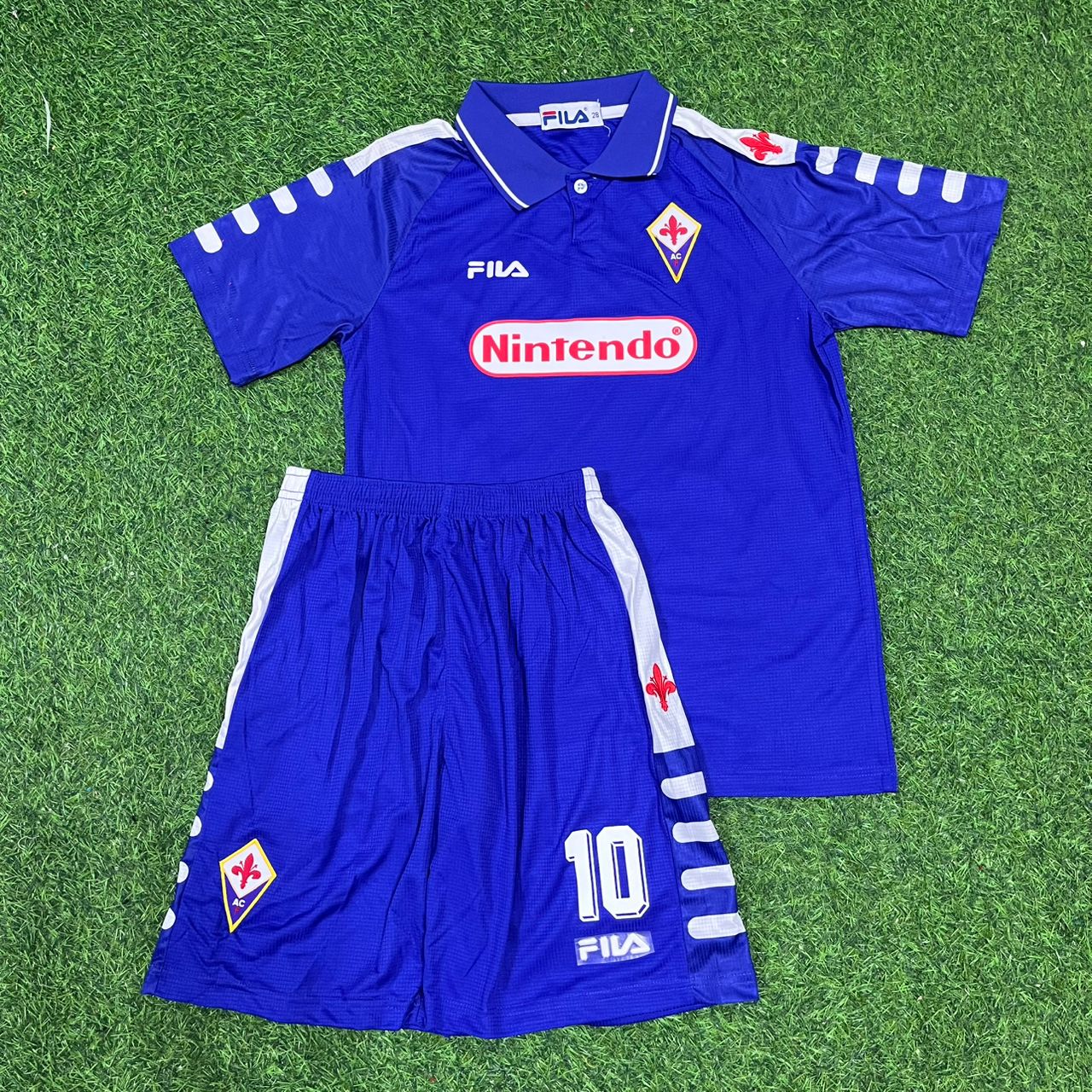 Rui Costa Fiorentina 1998 Season Home Purple Retro Kids Football Jersey