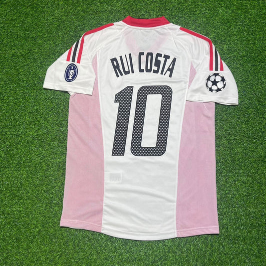 Rui Costa AC Milan 2003 Champions League Final Old Trafford White Retro Football Jersey