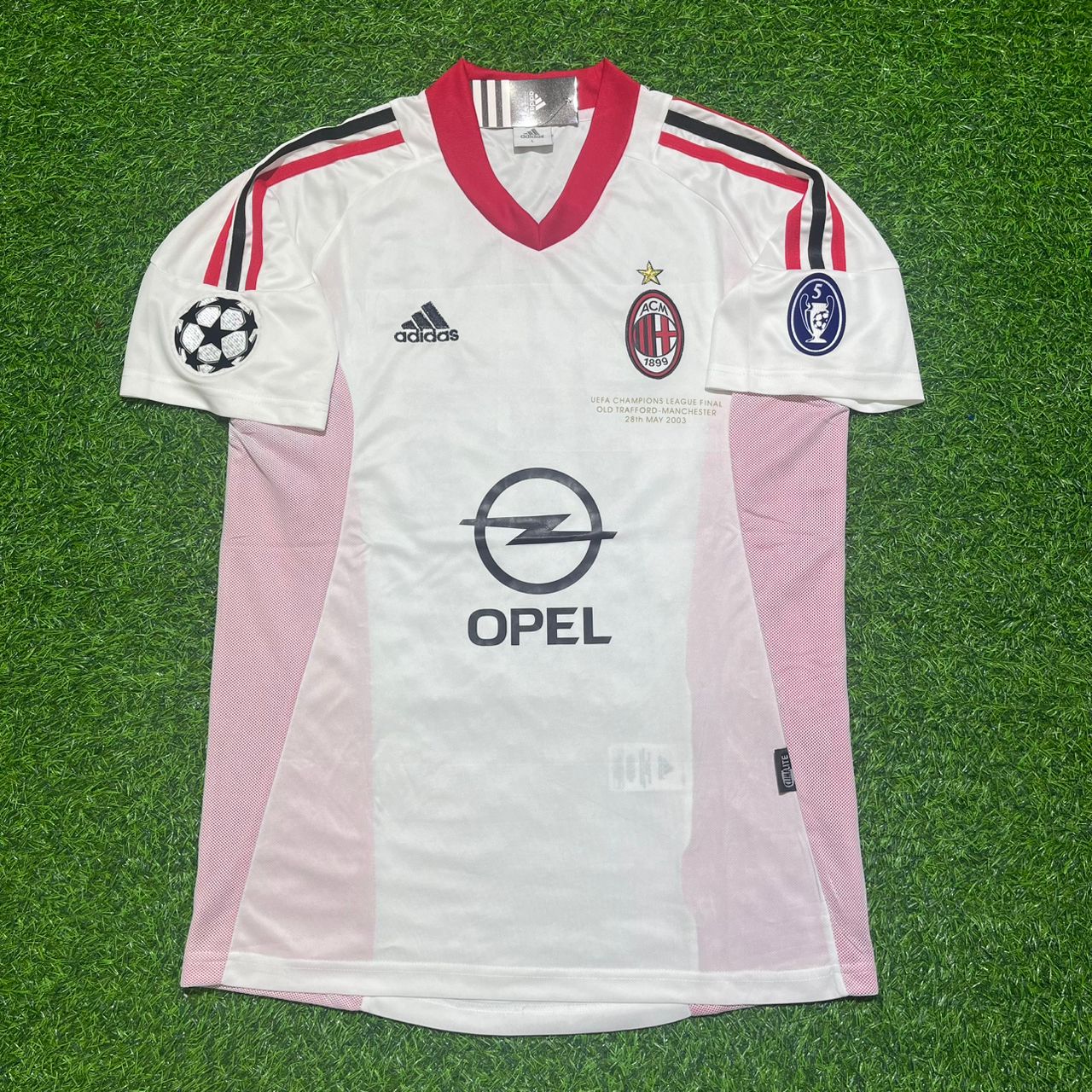 Rui Costa AC Milan 2003 Champions League Final Old Trafford White Retro Football Jersey