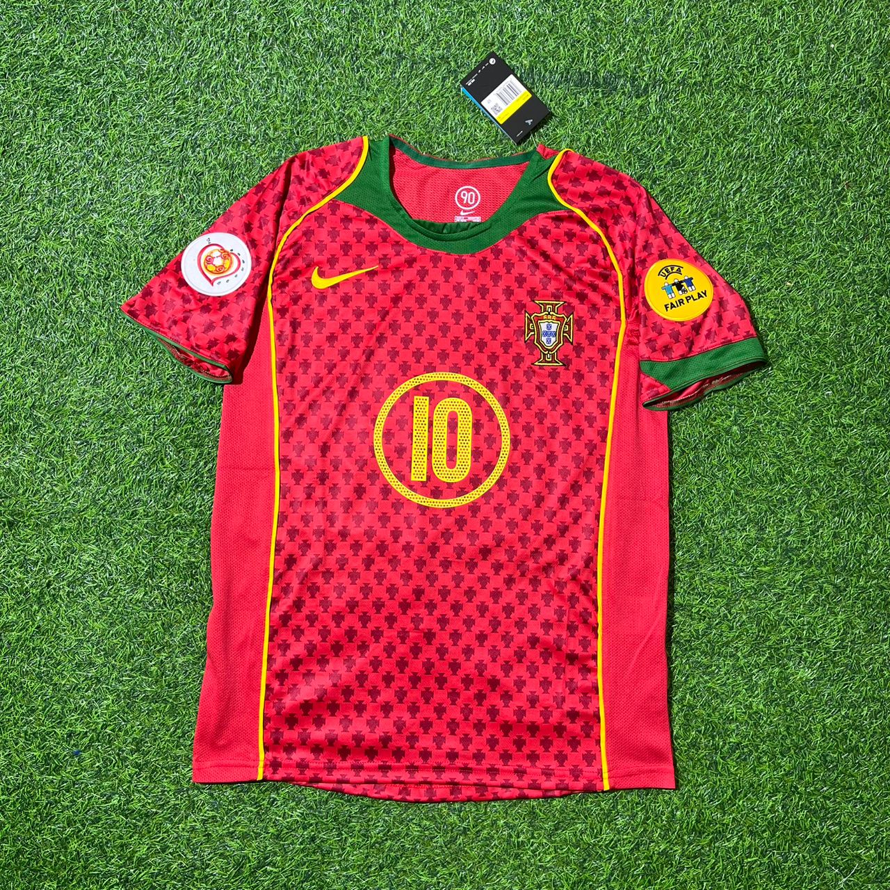 Rui Costa EURO 2004 Retro Home Red Football Jersey